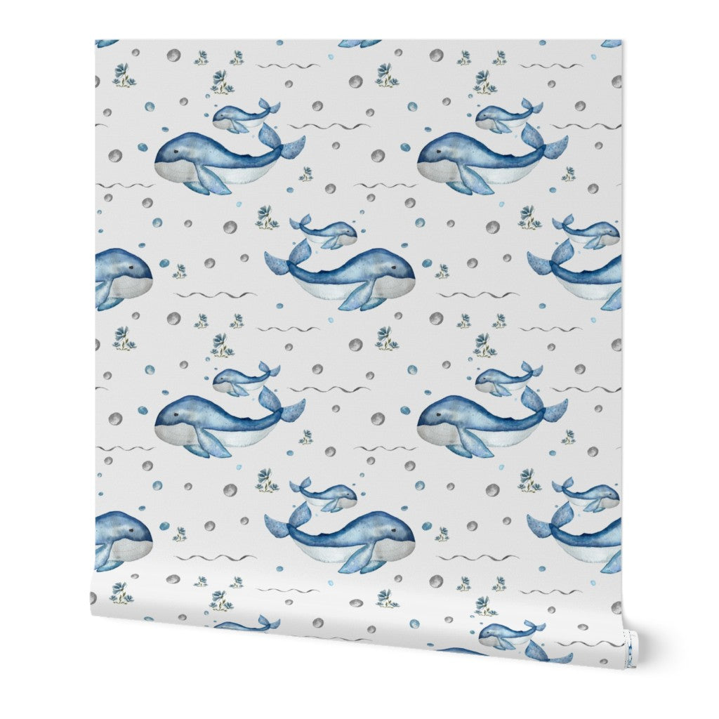 Dive into Magic: Ocean-Themed Whale Wallpaper for Your Little One’s Nursery and Playroom